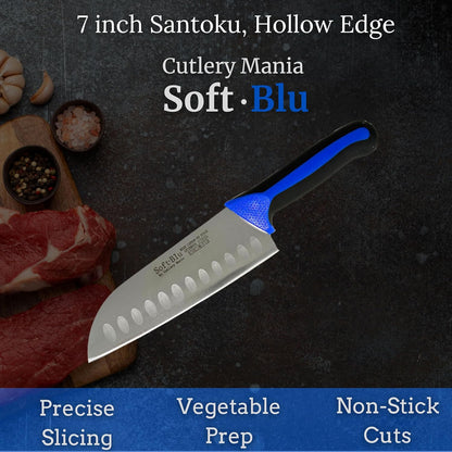 SoftBlu Kitchen Knifes, X50CrMoV15 German Stainless Steel, Non-Slip Soft Grip Handle, Professional (Boning Knife, Wide, 6")