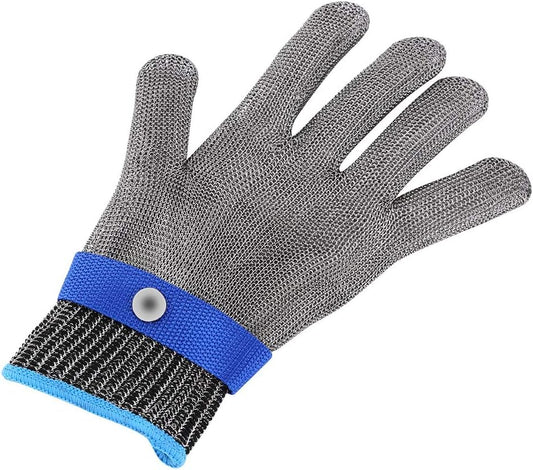 Stainless Steel Cut Gloves 5 For Kitchen, Chainmail Gloes For Cutting, Stainless Sel Gloes For Kitchen, With White Cotton Glove, Anti Knife, Anti Scratch, Suitable For Both Right And Left