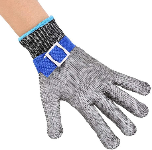 Stainless Steel Cut Gloves 5 For Kitchen, Chainmail Gloes For Cutting, Stainless Sel Gloes For Kitchen, With White Cotton Glove, Anti Knife, Anti Scratch, Suitable For Both Right And Left