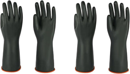 Heavy-Duty Latex Chemical Resistant Gloves - Reusable Long Rubber Dishwashing Gloves with Forearm Protection for Men - Waterproof, Industrial Safety Gear, Acid & Alkali Resistant, Oil-Proof,14“，1 Pair
