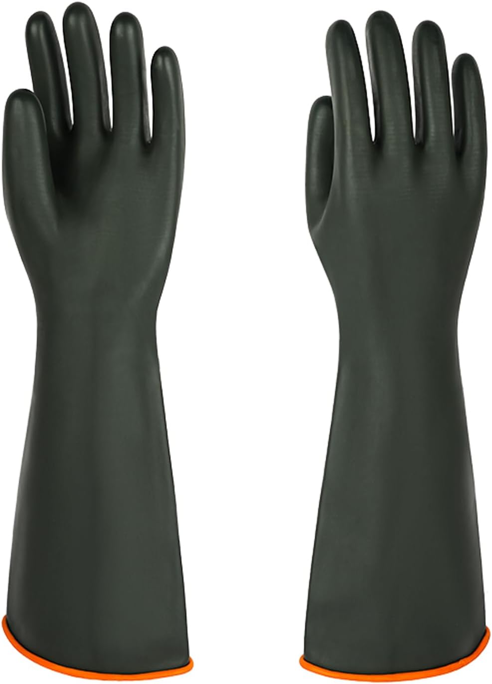 Heavy-Duty Latex Chemical Resistant Gloves - Reusable Long Rubber Dishwashing Gloves with Forearm Protection for Men - Waterproof, Industrial Safety Gear, Acid & Alkali Resistant, Oil-Proof,14“，1 Pair