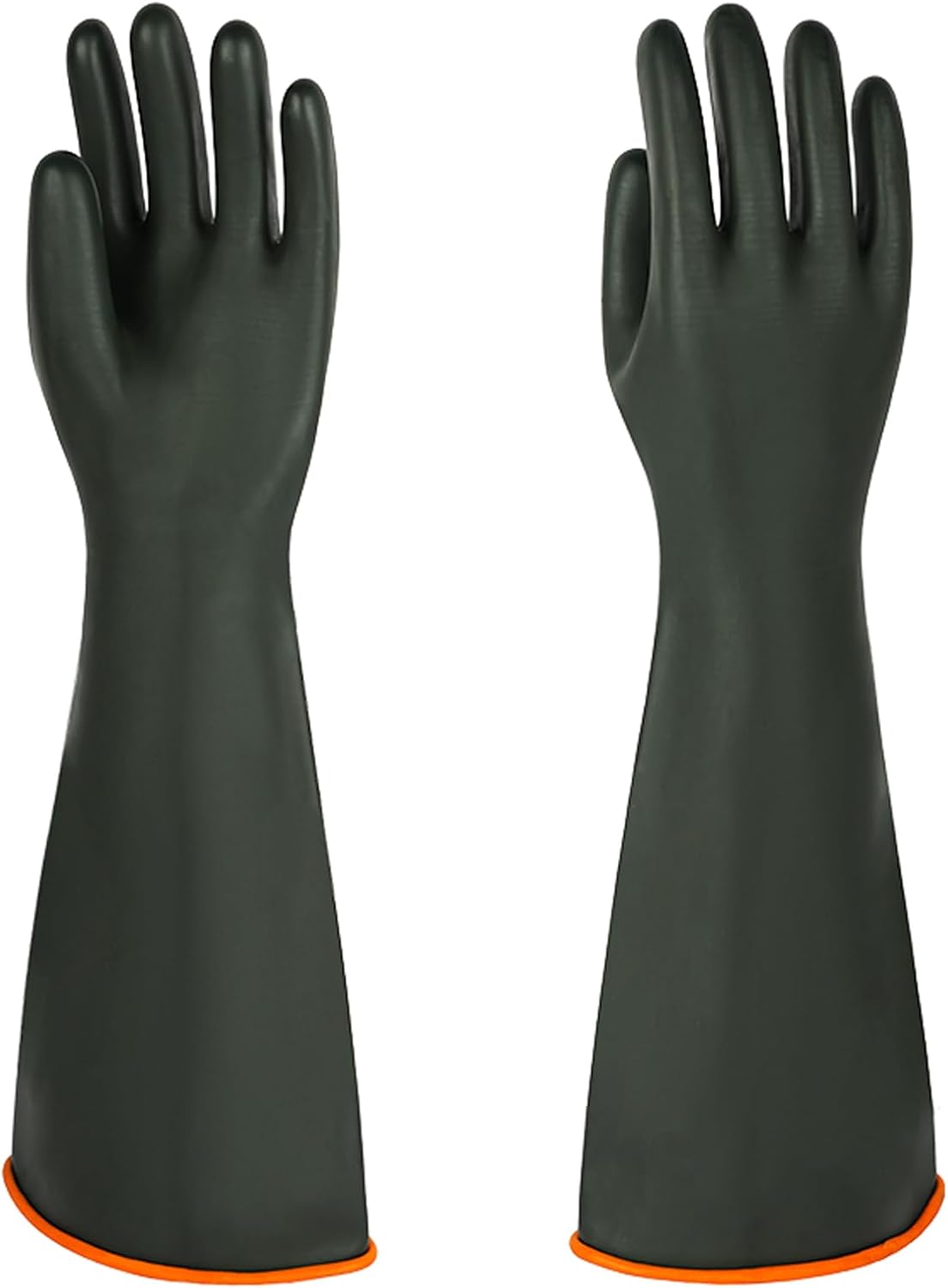 Heavy-Duty Latex Chemical Resistant Gloves - Reusable Long Rubber Dishwashing Gloves with Forearm Protection for Men - Waterproof, Industrial Safety Gear, Acid & Alkali Resistant, Oil-Proof,14“，1 Pair