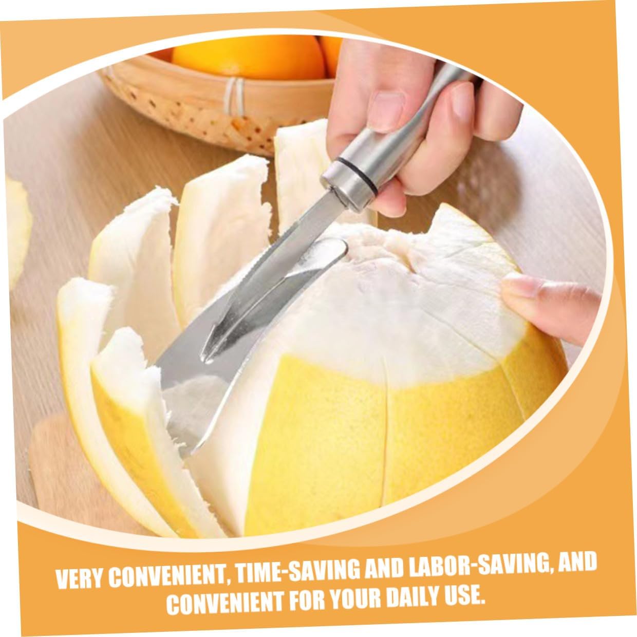 2pcs Stainless Steel Citrus Peeler and Grapefruit Knife Set, Multifunctional Orange and Pomelo Peeling Tools for Household Kitchen Fruit Preparation