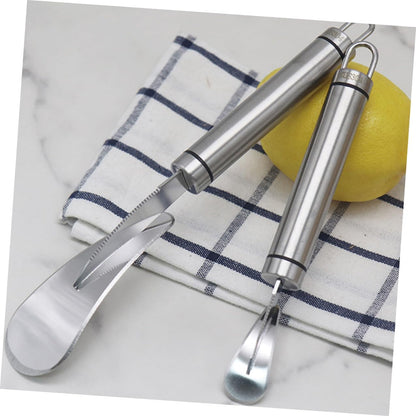 2pcs Stainless Steel Citrus Peeler and Grapefruit Knife Set, Multifunctional Orange and Pomelo Peeling Tools for Household Kitchen Fruit Preparation