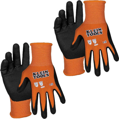 60582 Work Gloves, Knit Dipped Cut Resistant ANSI A1 Nitrile Coated Gloves, Nylon-Spandex, Touchscreen Capable, X-Large, 2-Pair