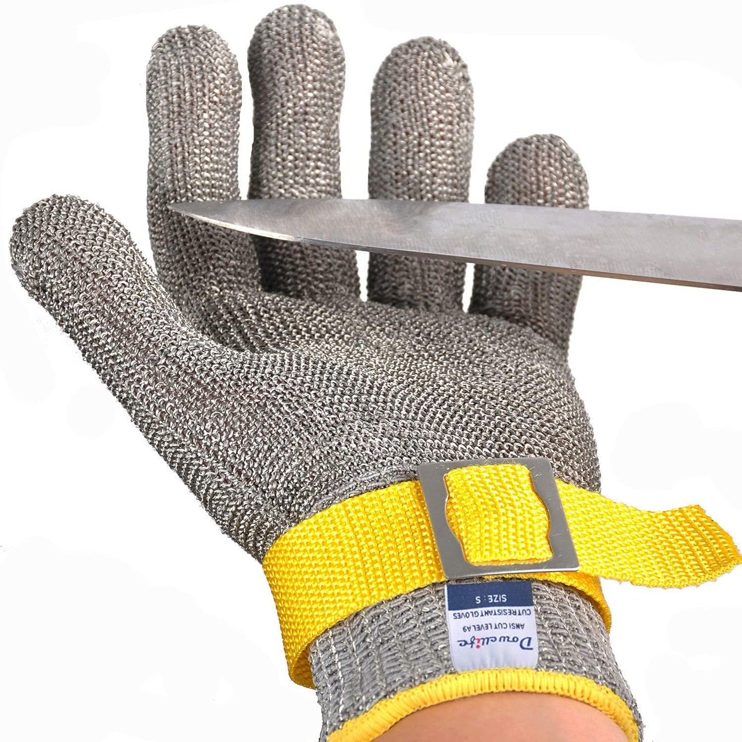 Level 9 Cut Resistant Glove Food Grade, Stainless Steel Mesh Metal Glove Knife Cutting Glove for Butcher Meat Cutting Oyster Shucking Kitchen Mandoline Chef Slicing Fish Fillet (2X Large)