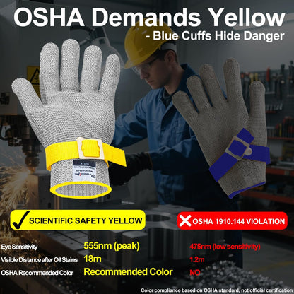 Level 9 Cut Resistant Glove Food Grade, Stainless Steel Mesh Metal Glove Knife Cutting Glove for Butcher Meat Cutting Oyster Shucking Kitchen Mandoline Chef Slicing Fish Fillet (2X Large)