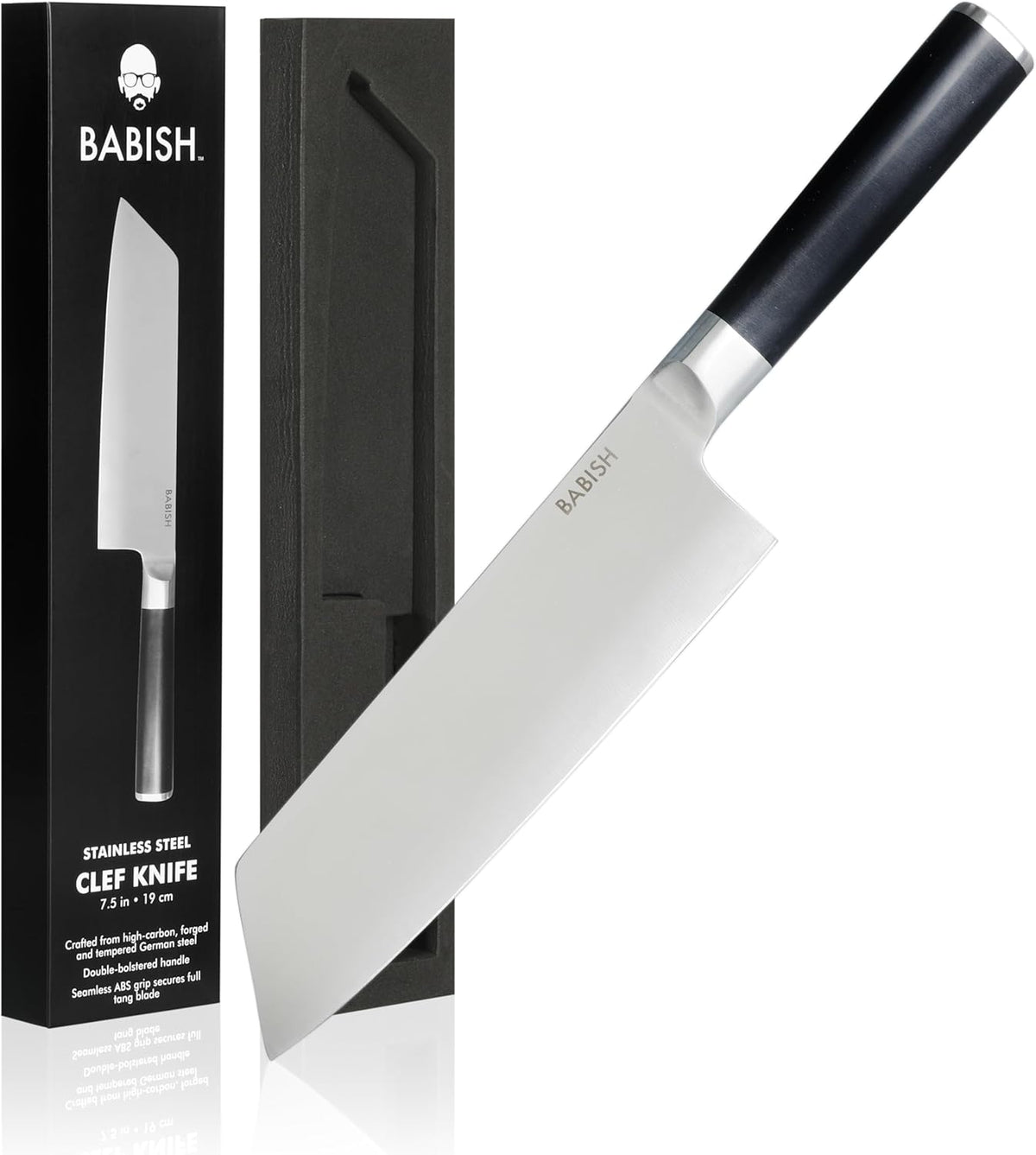 7.5-Inch Clef Knife – High-Carbon 1.4116 German Steel Kitchen Knife, Chef & Cleaver Hybrid for Chopping, Slicing & Prep, Full-Tang, Razor Sharp, Ergonomic Design