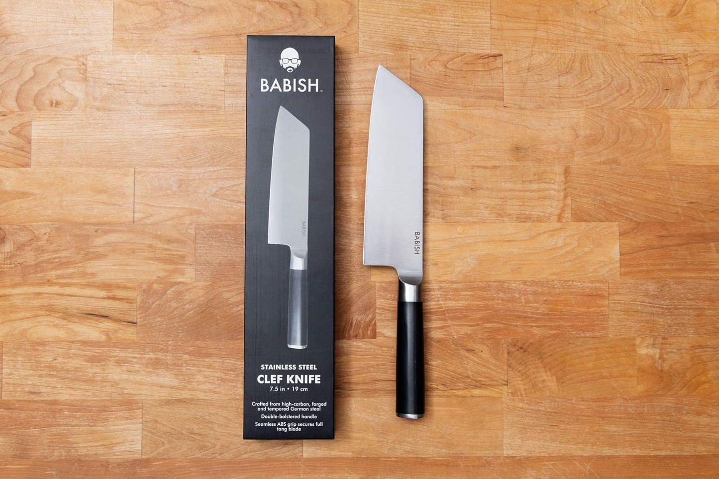 7.5-Inch Clef Knife – High-Carbon 1.4116 German Steel Kitchen Knife, Chef & Cleaver Hybrid for Chopping, Slicing & Prep, Full-Tang, Razor Sharp, Ergonomic Design