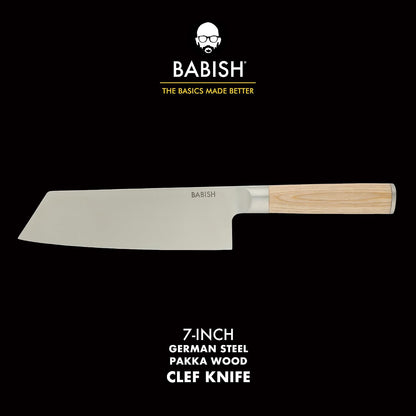 7.5-Inch Clef Knife – High-Carbon 1.4116 German Steel Kitchen Knife, Chef & Cleaver Hybrid for Chopping, Slicing & Prep, Full-Tang, Razor Sharp, Ergonomic Design