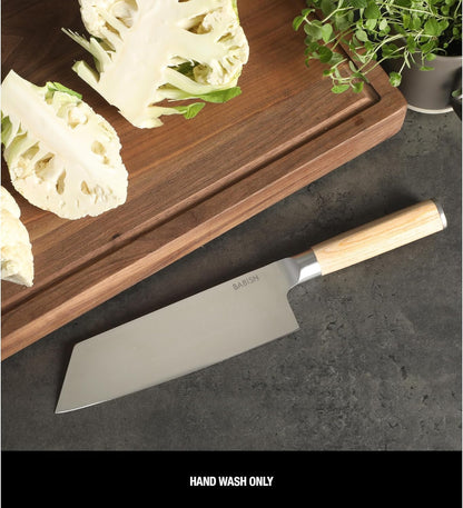 7.5-Inch Clef Knife – High-Carbon 1.4116 German Steel Kitchen Knife, Chef & Cleaver Hybrid for Chopping, Slicing & Prep, Full-Tang, Razor Sharp, Ergonomic Design
