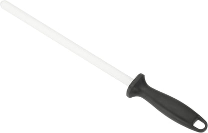 10 Inch Ceramic Knife Sharpener Honing Rod, High Hardness Sharpening Rod Knife Sharpener Steel for Kitchen Knife White