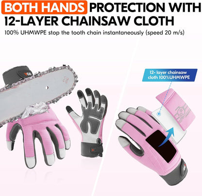 ... Leather Chainsaw Gloves,Both/Left hands Protection(CA97659/CA9760)