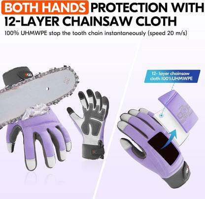 ... Leather Chainsaw Gloves,Both/Left hands Protection(CA97659/CA9760)