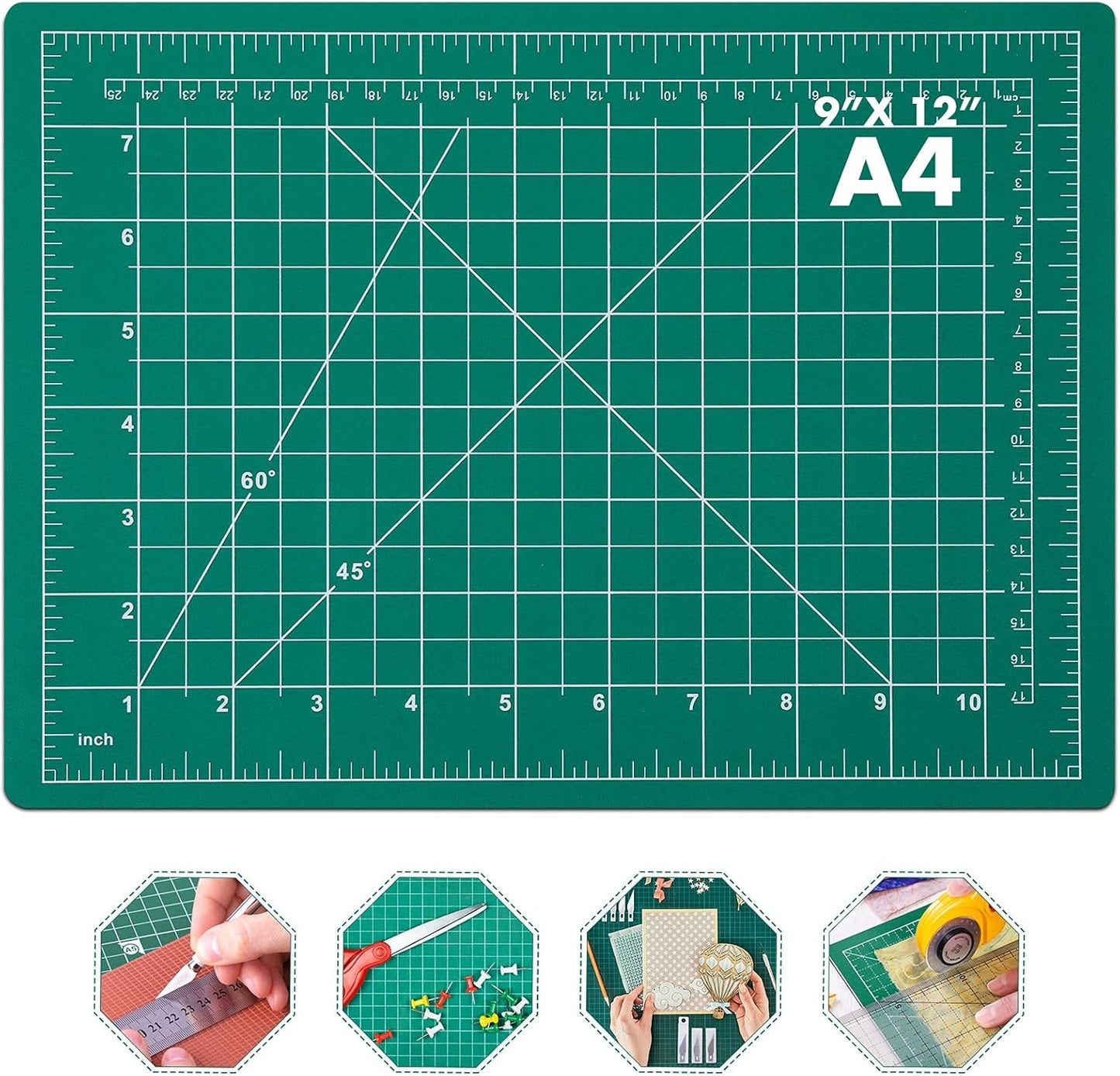 Self Healing Sewing Mat, 12inch x 18inch Rotary Cutting Mat Double Sided 5-Ply Craft Cutting Board for Sewing Crafts Hobby Fabric Precision Scrapbooking Project