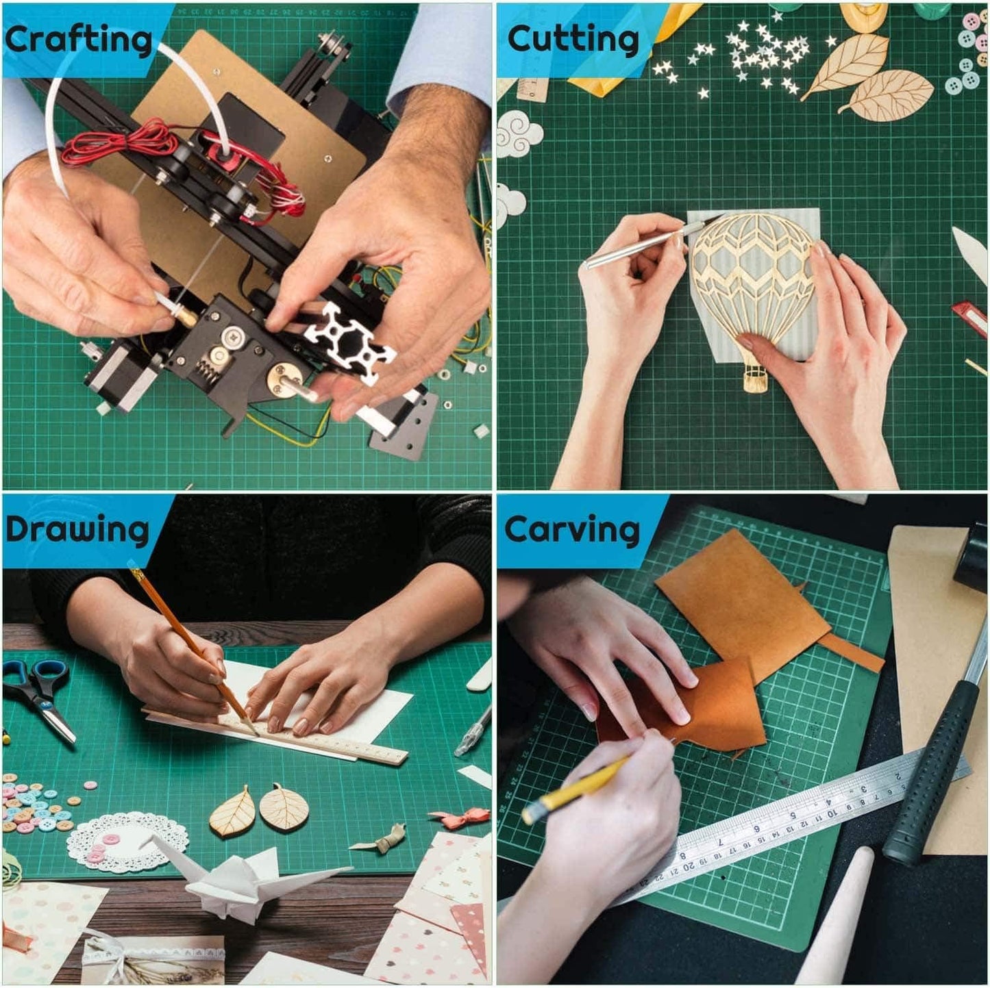 Self Healing Sewing Mat, 12inch x 18inch Rotary Cutting Mat Double Sided 5-Ply Craft Cutting Board for Sewing Crafts Hobby Fabric Precision Scrapbooking Project