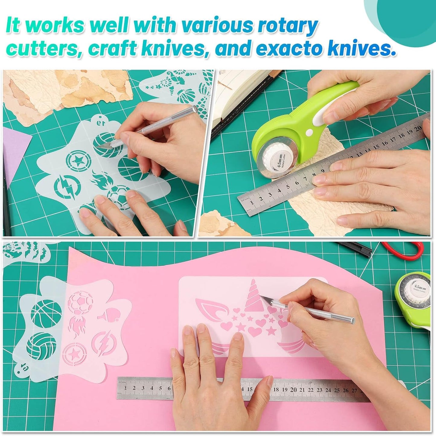 Self Healing Sewing Mat, 12inch x 18inch Rotary Cutting Mat Double Sided 5-Ply Craft Cutting Board for Sewing Crafts Hobby Fabric Precision Scrapbooking Project