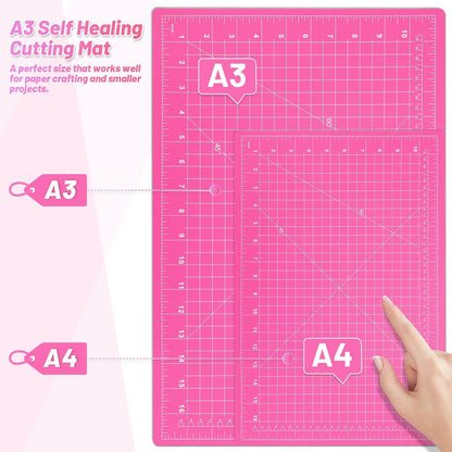 Self Healing Sewing Mat, 12inch x 18inch Rotary Cutting Mat Double Sided 5-Ply Craft Cutting Board for Sewing Crafts Hobby Fabric Precision Scrapbooking Project