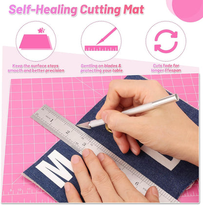 Self Healing Sewing Mat, 12inch x 18inch Rotary Cutting Mat Double Sided 5-Ply Craft Cutting Board for Sewing Crafts Hobby Fabric Precision Scrapbooking Project
