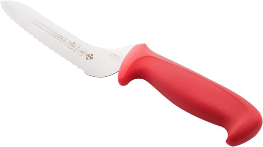 R5620-7E 7" Offset Serrated Sandwich Knife With Red Handle-R5620-7E