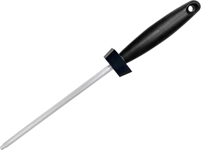AccuSharp Butcher Sharpening Steel – 9” Knife Honing Rod with Angle Guides (15°/21°), Magnetized Professional Knife Sharpener Rod for Kitchen & Chef Use