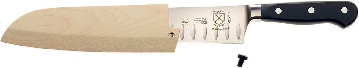 Birch Wood Saya Cover Blade Protector for 7" Santoku Knives
