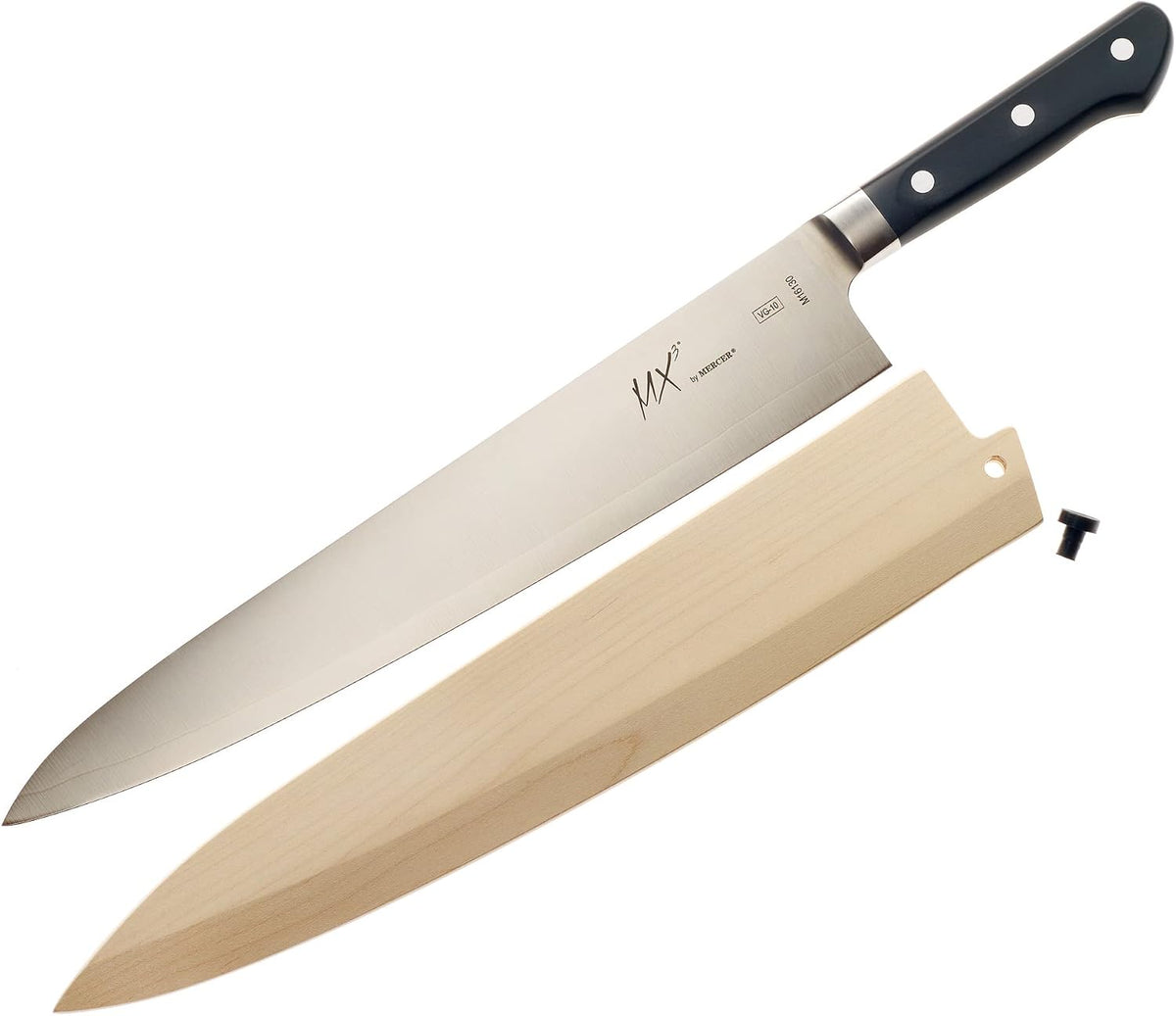 Birch Wood Saya Cover Blade Protector for 7" Santoku Knives