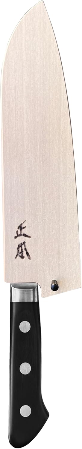 Santoku Knife/Bunka Knife Sheath with Pin 7" (180mm) for VG, AT, HC, ZA, FH Series, Wooden Kitchen Knife Protect Cover, Japanese Natural Magnolia Wood, Made in JAPAN