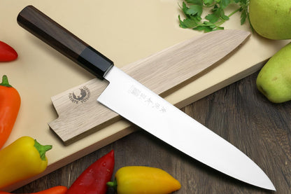Yoshihiro AUS10 Ice Hardened Stainless Steel Wa Gyuto Japanese Chef Knife Rosewood Handle (Blade Length: 9.5" (240mm))