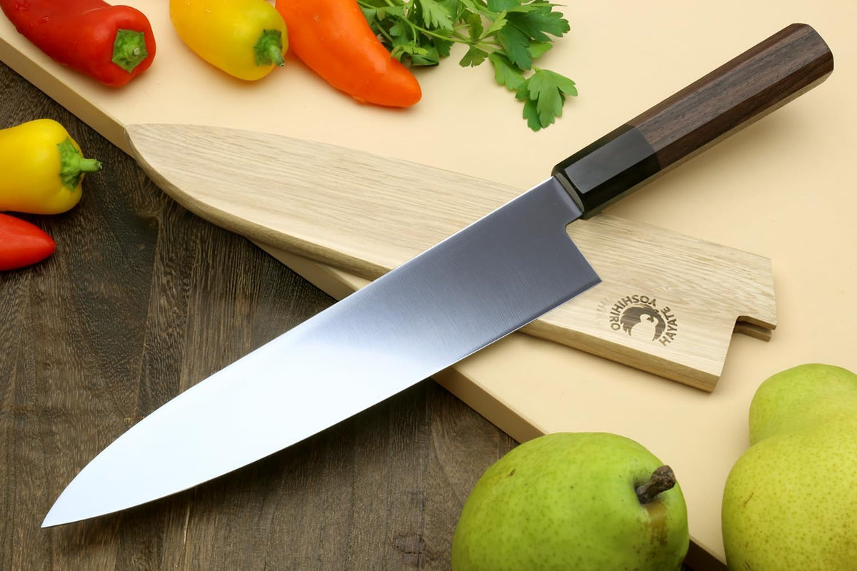 Yoshihiro AUS10 Ice Hardened Stainless Steel Wa Gyuto Japanese Chef Knife Rosewood Handle (Blade Length: 9.5" (240mm))