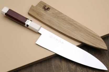 Yoshihiro AUS10 Ice Hardened Stainless Steel Wa Gyuto Japanese Chef Knife Rosewood Handle (Blade Length: 9.5" (240mm))