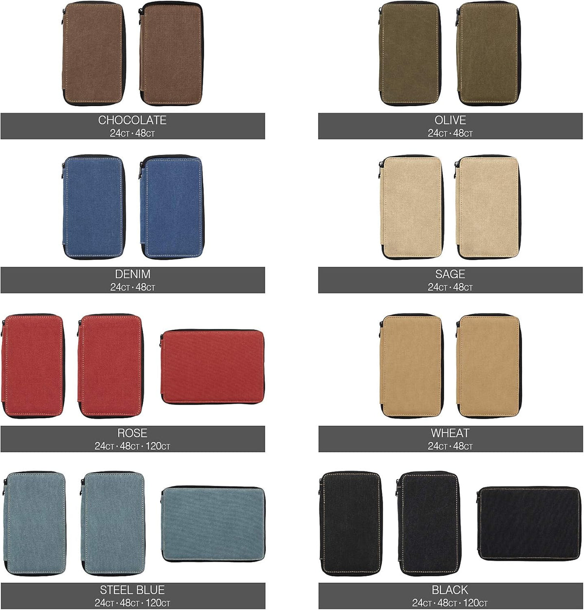 Products 254240 24 Pencil Storage Canvas Pencil Case, Denim