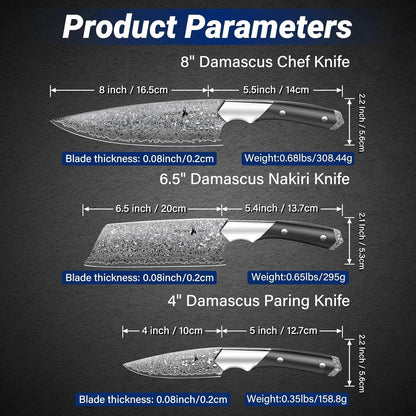 Golden Bird 8'' Damascus Breaking Knife, Gifts for Men | Japanese VG10 Steel Boning Knives with Wood Handle, Flexible Blade for Meat Cutting, Brisket Trimming, Filleting and Slicing