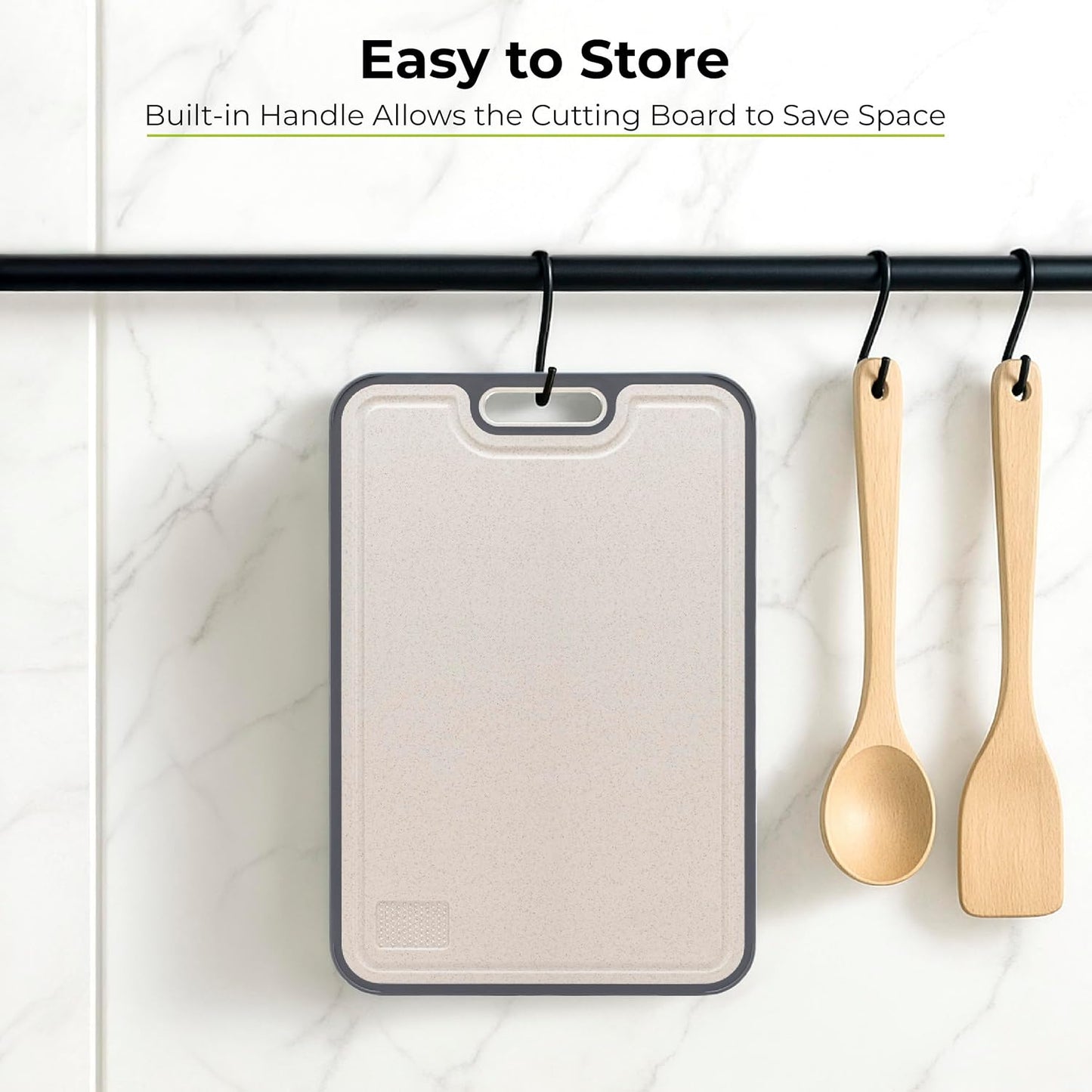 Titanium Cutting Board for Kitchen, Set of 2, Double Sided Cutting Boards, Pure Titanium/PP, Chopping Board with Juice Grooves, Dishwasher Safe, Medium 12.1" by 8.3" and Large 16.2" by 11"