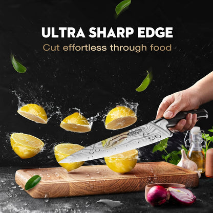 ® Chef Knife Ultra Sharp Kitchen Knife Set 7-Piece, Premium German 1.4116 Stainless Steel Chefs Knife Set, Ergonomic Handle Professional Full Tang Knives Set for Kitchen with Gift Box