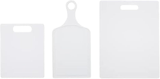 Cutting Boards for Kitchen, 3-Piece Poly Board Set, Reversible Plastic Cutting Board Set with Hand Holes, Dishwasher Safe, Food Prep and Charcuterie Boards, BPA-Free Polypropylene