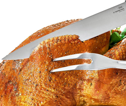 Carving Set |Soft-Grip Duo Designed for Effortless Carving and Serving |2-Piece Fork & Knife Set | Spear, Secure, Cut & Serve Roasted Meat