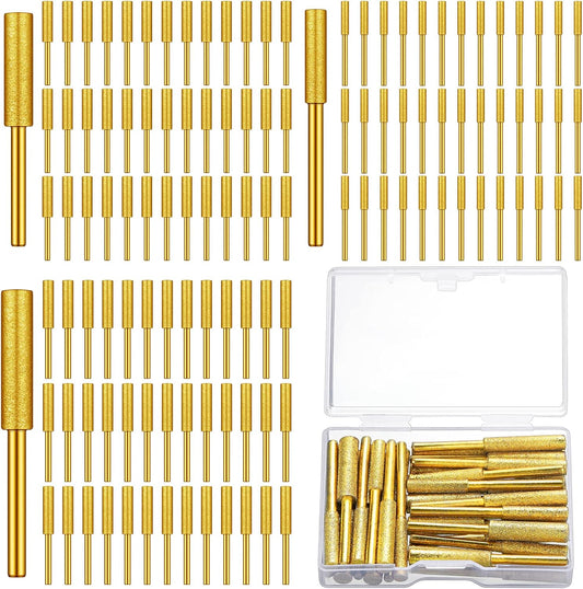 120 Pcs Diamond Chainsaw Sharpener Stones Bits High Hardness Chainsaw Sharpening Bulk Titanium Plated Wheels Grinding Tool for Electric Gold Chain Saw Jewelry Stone (5/32 Inch, 3/16 Inch, 7/32 Inch)