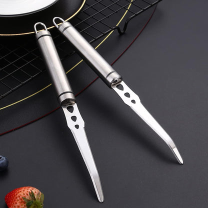 Grapefruit Knife - Curved Serrated Stainless Steel, Pack of 2 with 2 Pcs Spoons, for Grapefruit & Oranges