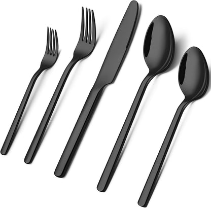 48-Piece Silverware Set with Steak Knives, Flatware Set for 8, 18/10 Stainless Steel Tableware Cutlery Set for Home Restaurant, Mirror Finish,Modern Design