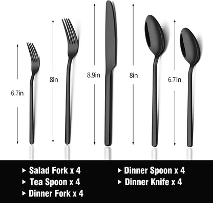 48-Piece Silverware Set with Steak Knives, Flatware Set for 8, 18/10 Stainless Steel Tableware Cutlery Set for Home Restaurant, Mirror Finish,Modern Design