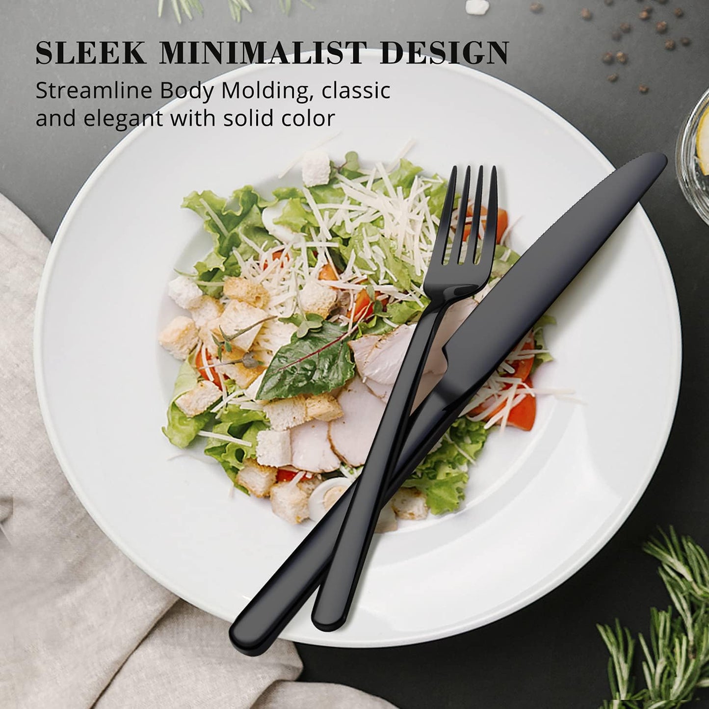 48-Piece Silverware Set with Steak Knives, Flatware Set for 8, 18/10 Stainless Steel Tableware Cutlery Set for Home Restaurant, Mirror Finish,Modern Design