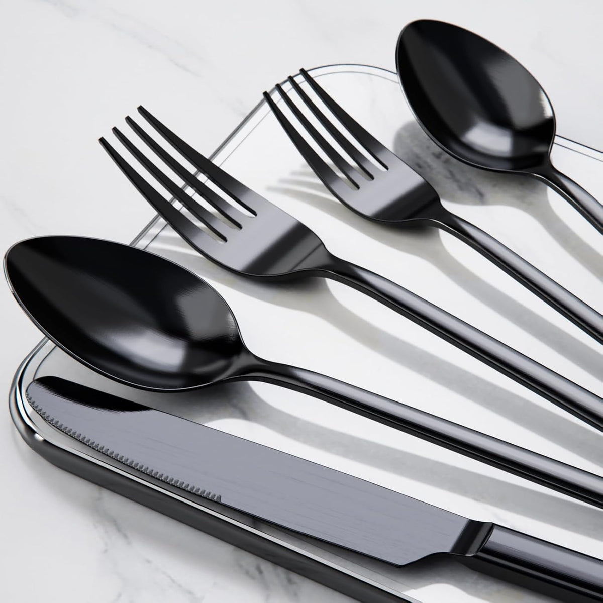 48-Piece Silverware Set with Steak Knives, Flatware Set for 8, 18/10 Stainless Steel Tableware Cutlery Set for Home Restaurant, Mirror Finish,Modern Design
