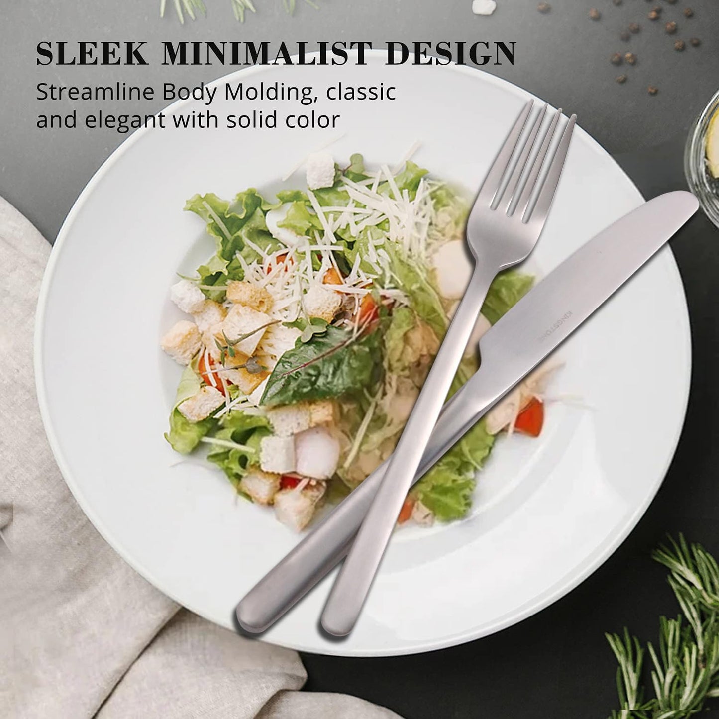 48-Piece Silverware Set with Steak Knives, Flatware Set for 8, 18/10 Stainless Steel Tableware Cutlery Set for Home Restaurant, Mirror Finish,Modern Design