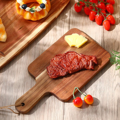 16 Pcs Acacia Wood Cutting Board with Handles Bulk,12 x 6 Inch | Wooden Charcuterie Boards Serving Chopping Boards for Kitchen, Pizza, Bread, Vegetables, Laser Engraving, Housewarming Gifts