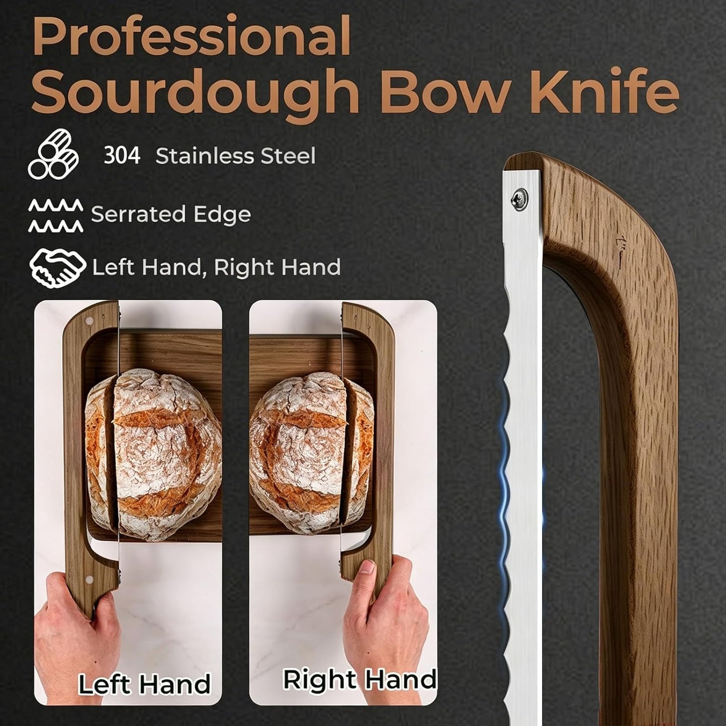 Sourdough Bread Board Set – 16" Bow Knife & Cutting Board with Crumb Tray, Non-Slip Pads, Magnetic Storage, Slicer for Homemade Bread, Bagels, Baguettes & Artisan Loaves, Baker’s Gift
