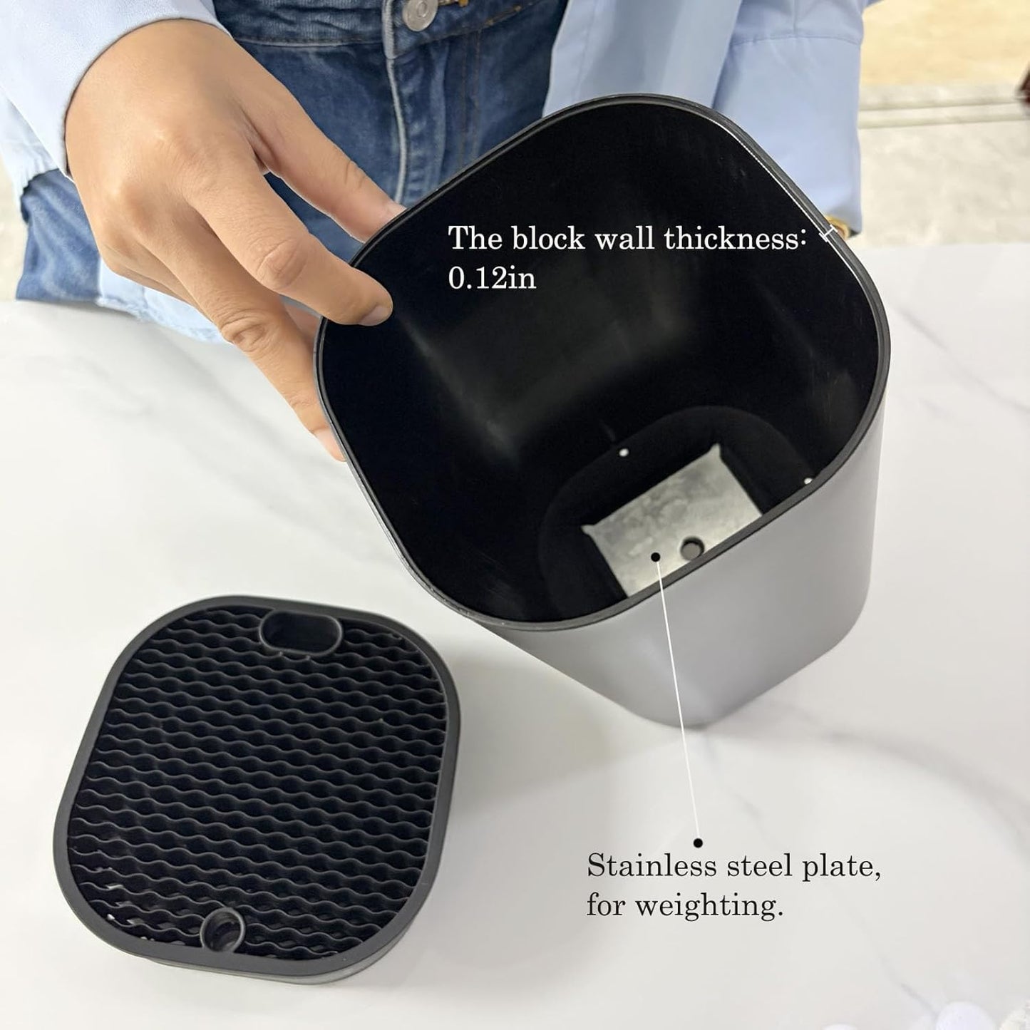 Knife Block with Scissors & Sharpening Rod Slots for Countertop | Plastic Black Universal Knife holder Hold 21 Knives Large Capacity,Save Space,Easy to Clean Empty Orgnizer for Kitchen Knife