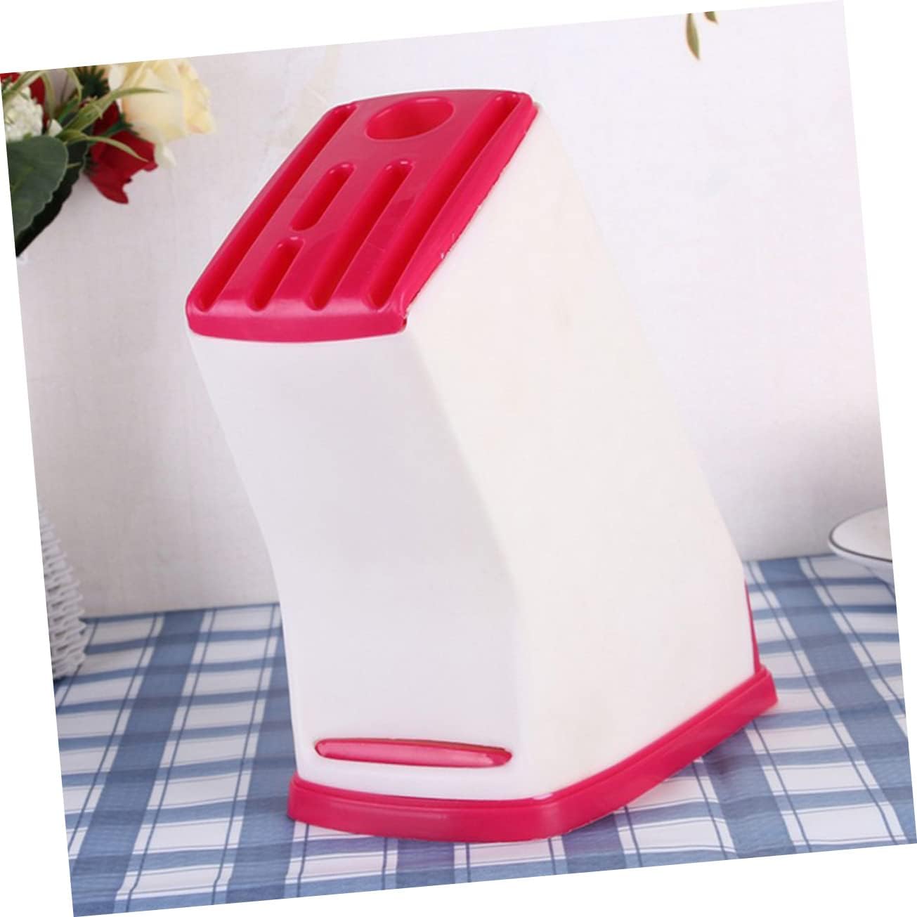 Multifunctional Knife Holder Rack Plastic Drainage Kitchen Tool Storage Organizer Non-Slip Knife Block for Home and Kitchen Supplies