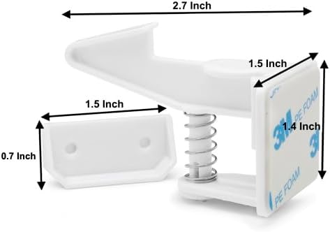 [12-Pack] Invisible Baby Proofing Cabinet Locks - No Drill Child Safety Drawer Latches - Adhesive Childproof Latch for Cabinets, Kitchen & Furniture - Secure Toddler & Infant Safety No Tools Required