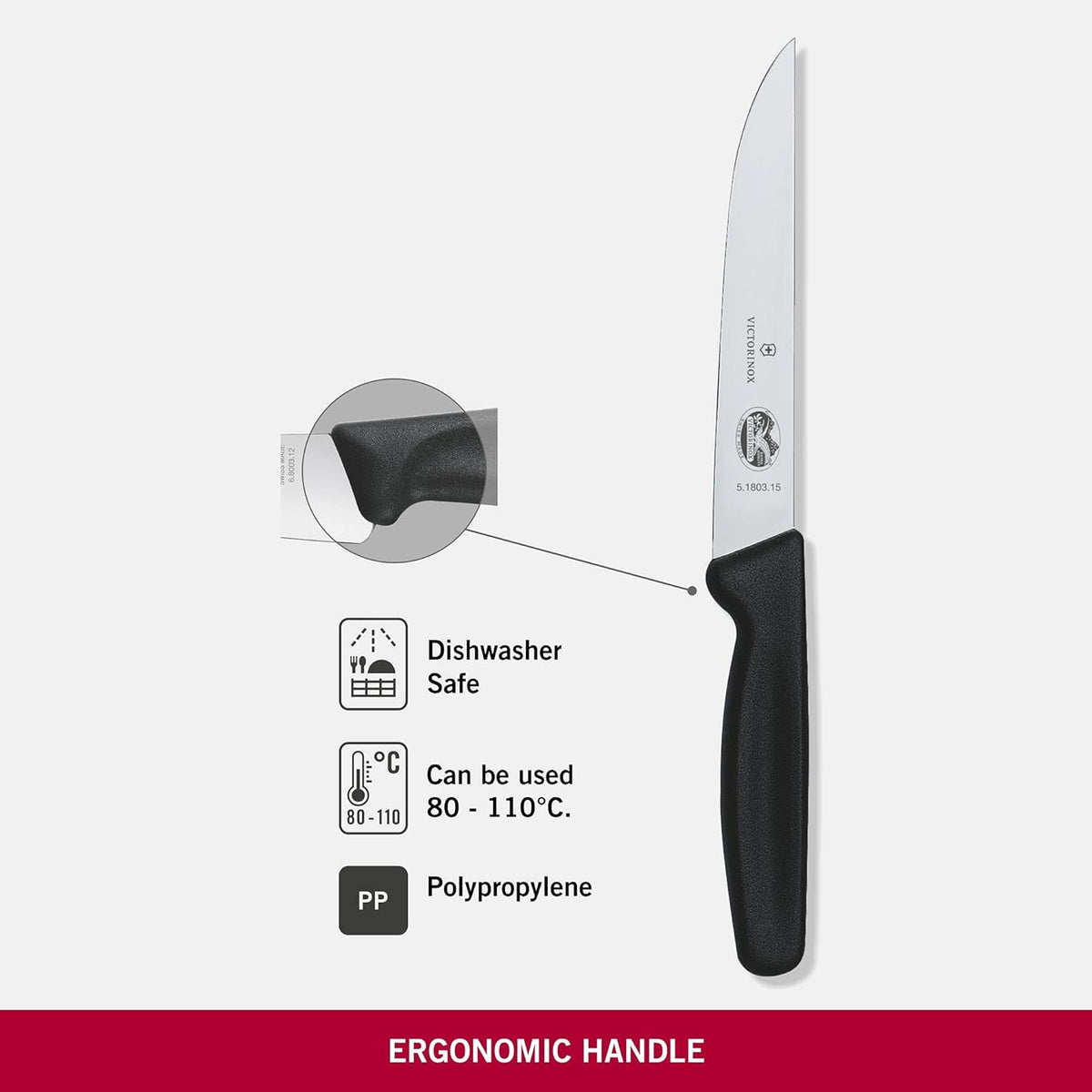 Swiss Classic 8 Inch Carving Knife, Black